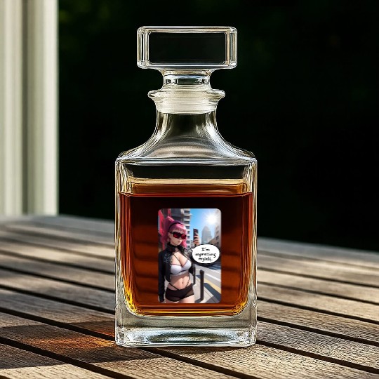 Cyberpunk Waifu Influencer Design 6 Whiskey Decanters