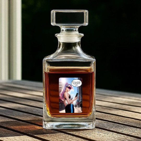 Cyberpunk Waifu Influencer Design 7 Whiskey Decanters