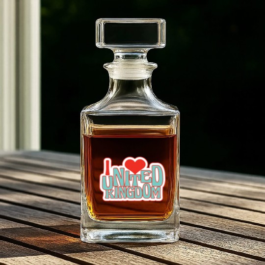 United kingdom hearts Whiskey Decanters