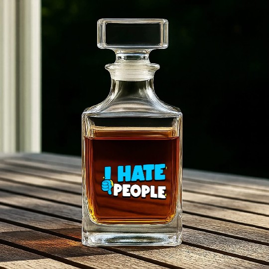 I Hate People Retro cool Whiskey Decanters