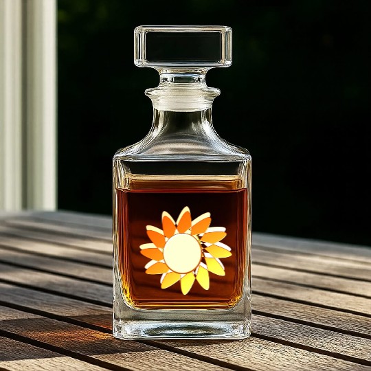 Yellow Flower Whiskey Decanters