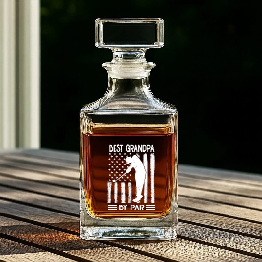 Father's Day Gift | Best Grandpa By Par Whiskey Decanters