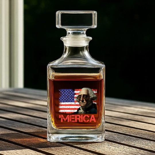 Merica George Washington Independence Day USA Whiskey Decanters