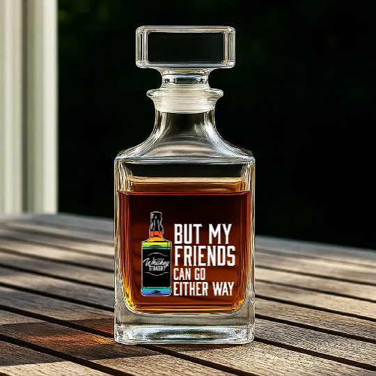 Proud Ally LGBT I Like My Bourbon Straight LGBTQ Whiskey Decanters