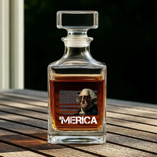 Merica George Washington Independence Day USA Whiskey Decanters