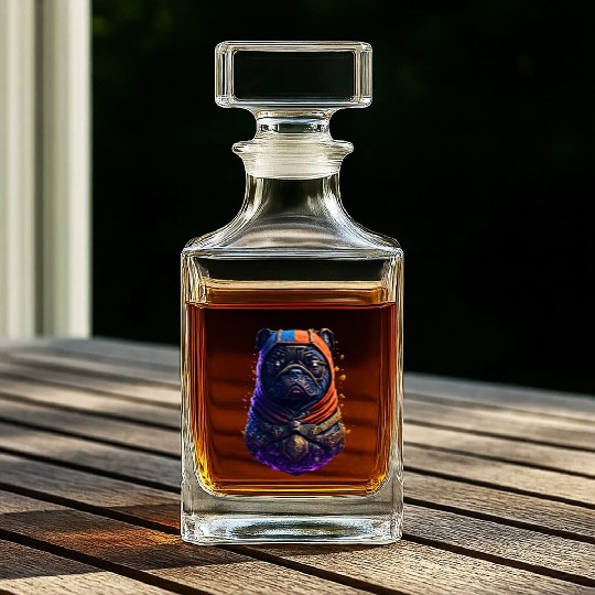 Adorable Frenchie Astronaut: Dog in a Space Suit Whiskey Decanters
