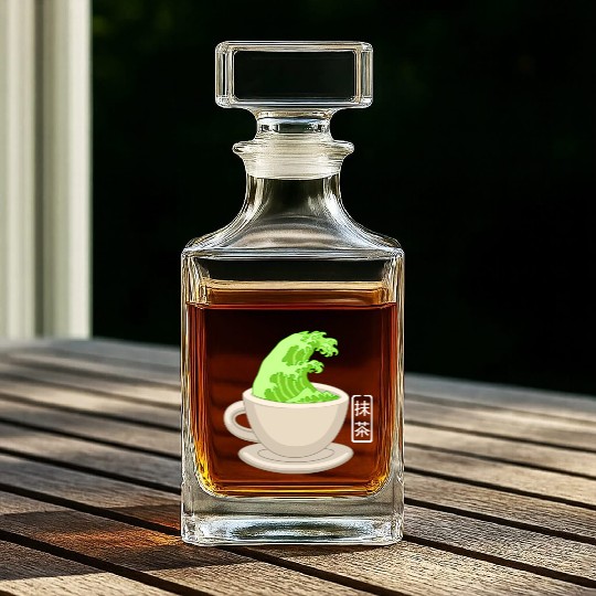 Matcha Latte Great Green Tea Wave Whiskey Decanters