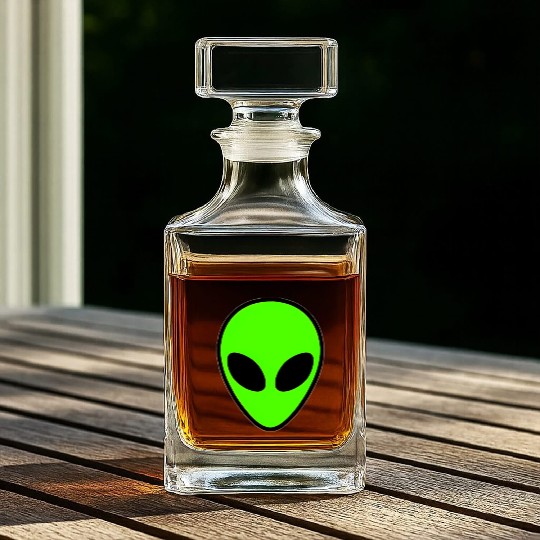 Alien Head Pocket Patch Area 51 Whiskey Decanters