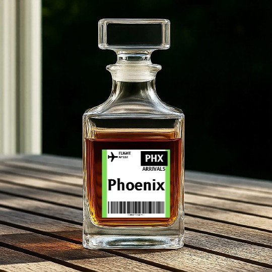 airplane ticket phoenix Whiskey Decanters