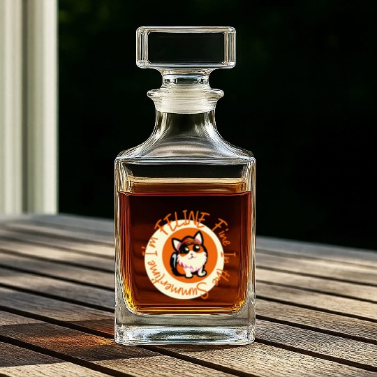 I'm FELINE Fine | Cat Lover Summer Animal Party Whiskey Decanters