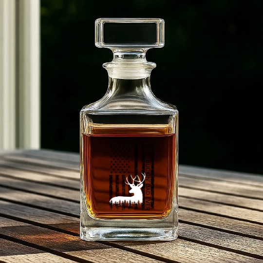 Best Buckin Dad Ever Vintage Deer Hunting America Whiskey Decanters
