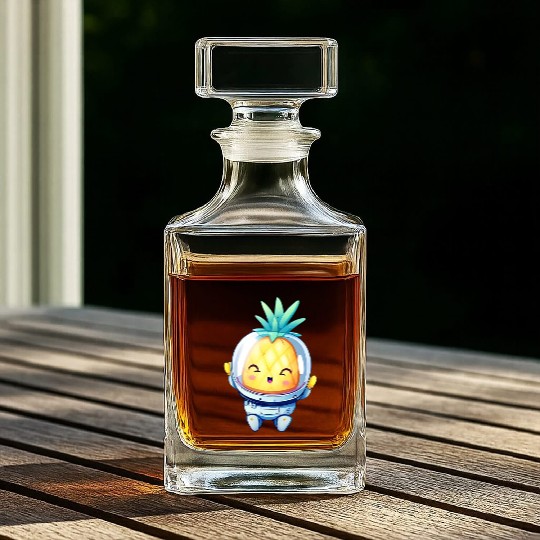 Kawaii astronauts pineapple Whiskey Decanters