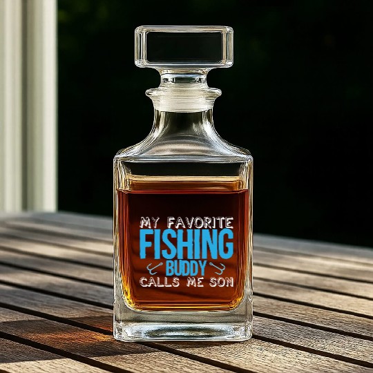 Fishing Son Angling Fisher Fisherman Whiskey Decanters