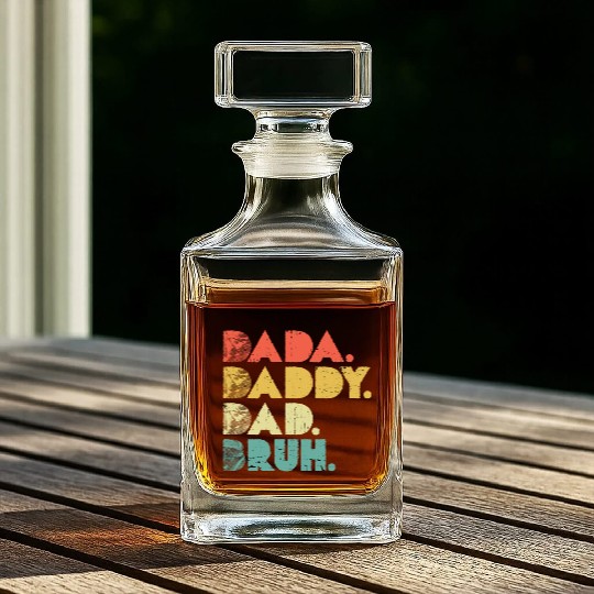 Dada Daddy Dad Bruh Funny fathers Whiskey Decanters