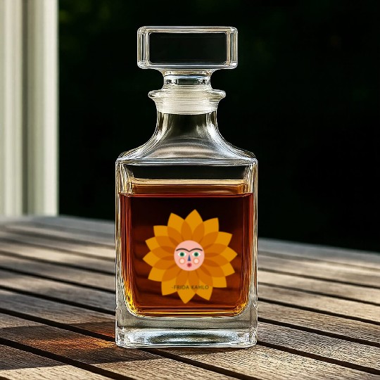 Cute Summer Vacation Frida Kahlo Sun Viva La Vida Whiskey Decanters