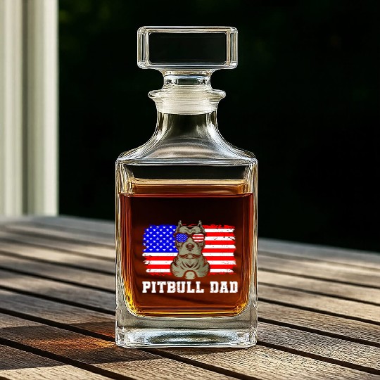 Pitbull Dad Whiskey Decanters