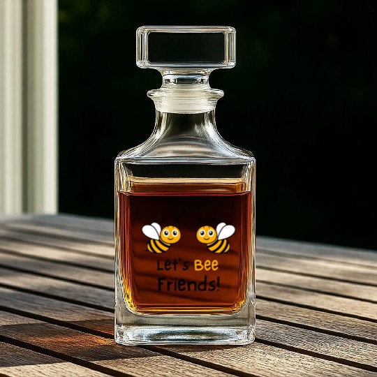 Bee Lovers Honey Bee Whiskey Decanters, Let's Bee Friends