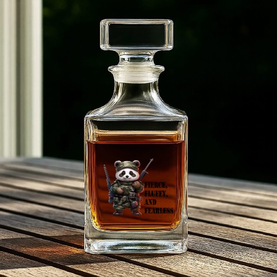 Cute Panda Army Panda Fierce Panda Whiskey Decanters