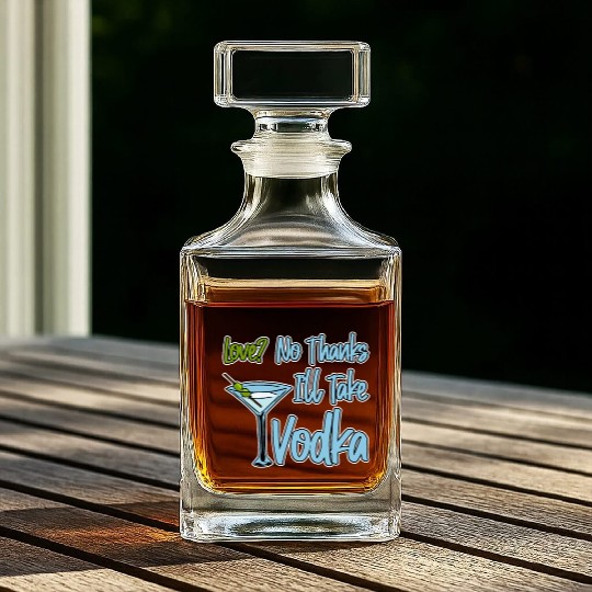 Love, No Thanks, I'll Take Vodka 4 Whiskey Decanters