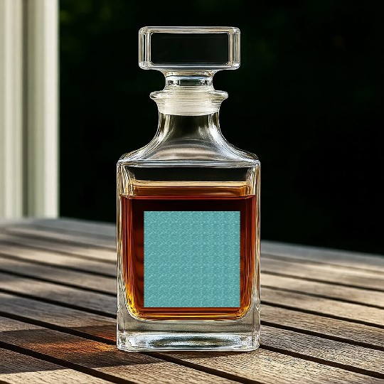 Teal White Dots Pattern Whiskey Decanters