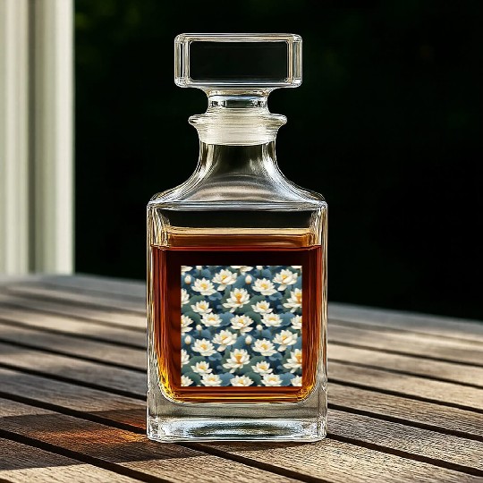 Serenity Blooms: Timeless Lotus Pattern Whiskey Decanters