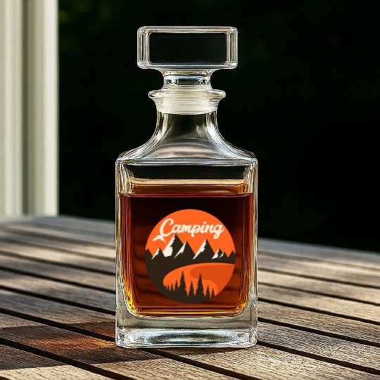Happy Camper Camping Whiskey Decanters