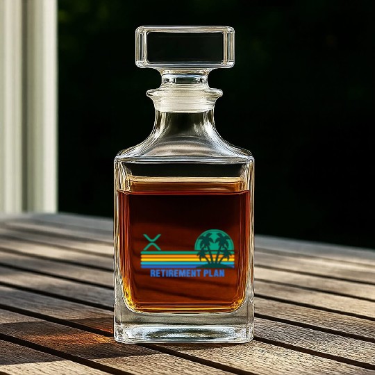 XRP Cryptocurrency-RETIREMENT PLAN Whiskey Decanters