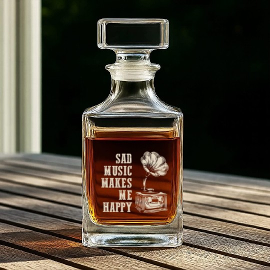 Vintage Melancholy: Sad Music Makes Me Happy Whiskey Decanters
