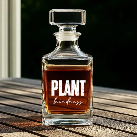 Plant Kindness Cool Plant Lover Environmentalist Whiskey Decanters
