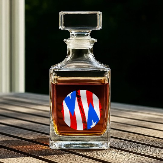 Puerto Rico Flag For A Puerto Rican Boricua Lover Whiskey Decanters