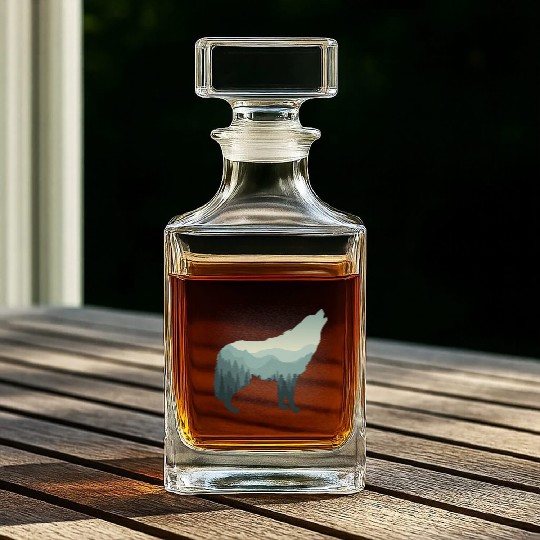 Lone Wolf Survives The Mountain Whiskey Decanters