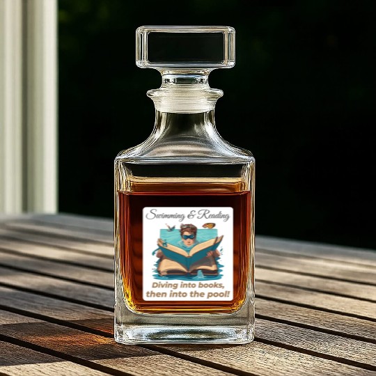 Bookish Splash Swimmer Book Lover Whiskey Decanters