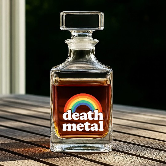 Funny Death Metal Design: Rainbow Riot Whiskey Decanters
