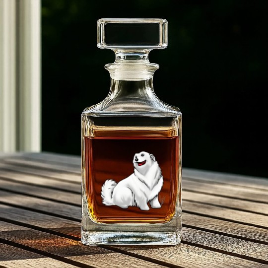 Dog Great Pyrenees White Whiskey Decanters