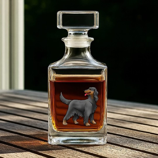 Dog Irish Setter Black And Tan Whiskey Decanters
