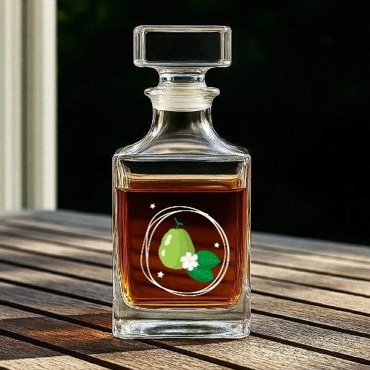 Guava With Flower And Leaves Whiskey Decanters