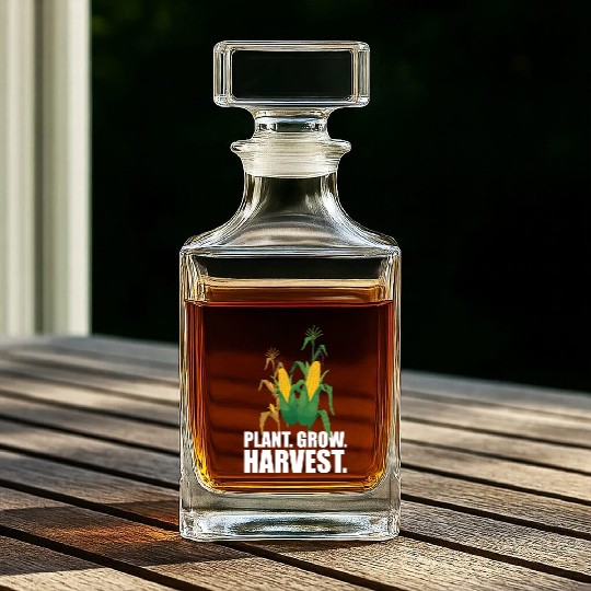 Corn Farmer Plant Grow Harvest Whiskey Decanters