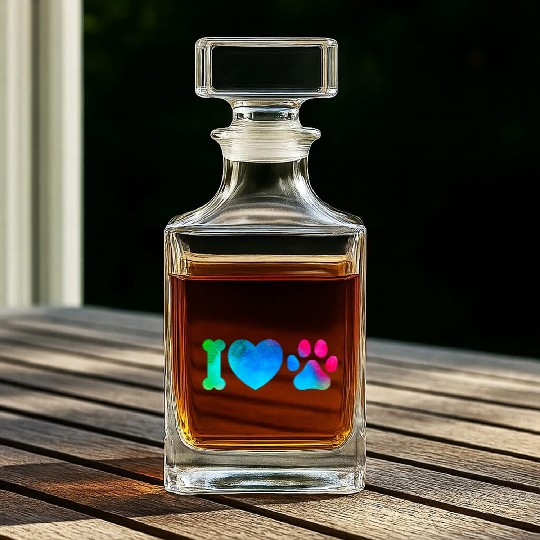 I Love Dogs, I love my DOG Whiskey Decanters