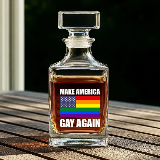 Rainbow LGBTQ American Pride Diversity Flag Whiskey Decanters