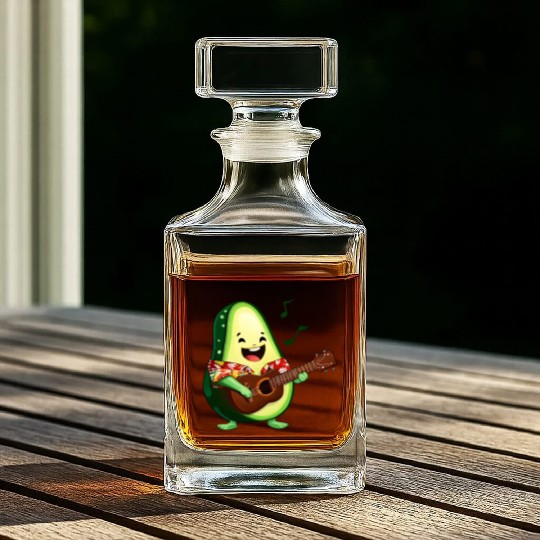 Tropical avocado with guitar Whiskey Decanters
