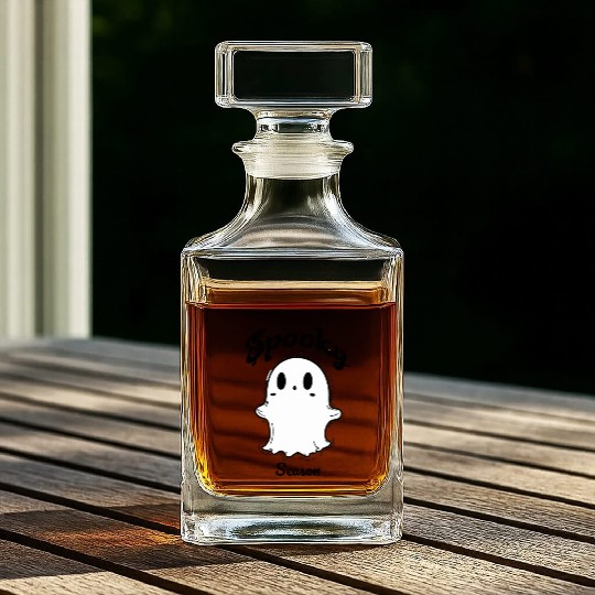 Halloween Ghost Boo Funny Cute Trick or Treat Whiskey Decanters