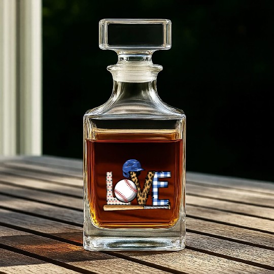 LOVE Bat and Ball Sports Lover Batter Athlete Whiskey Decanters