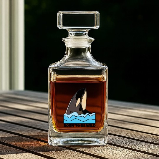 Born to Be Wild: Playful Orca Design Whiskey Decanters