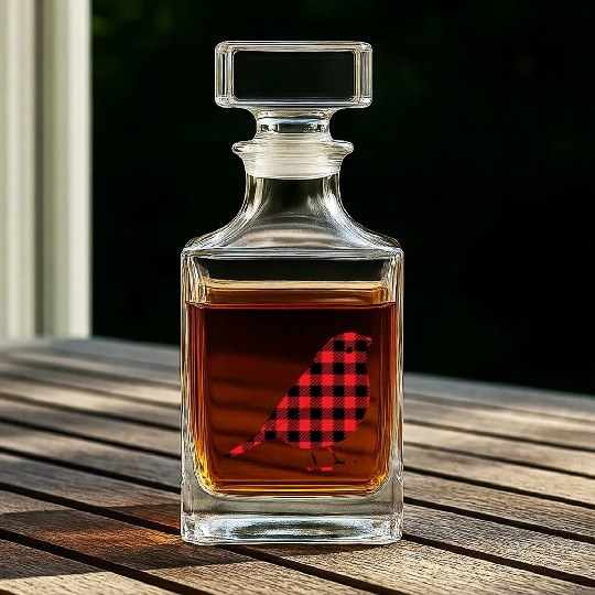 Bird Buffalo Plaid Whiskey Decanters