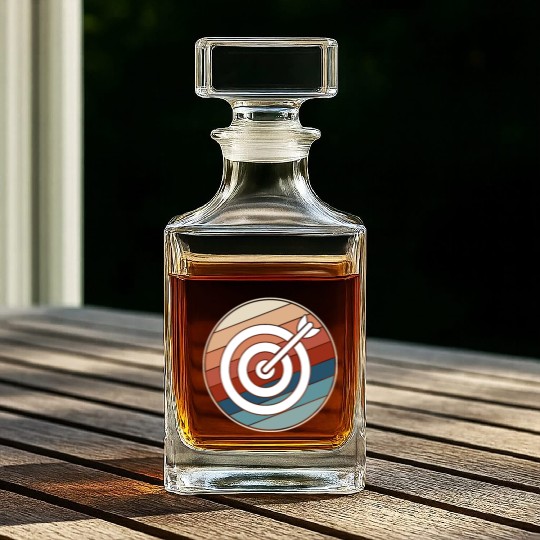 Retro Archery Bullseye Whiskey Decanters