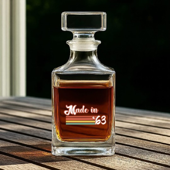 Vintage 1963 61th Birthday Made in 1963 Born in 19 Whiskey Decanters