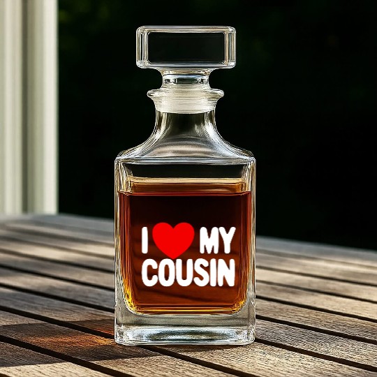 I Love My Cousin Red Heart Redneck Love My Cousin Whiskey Decanters