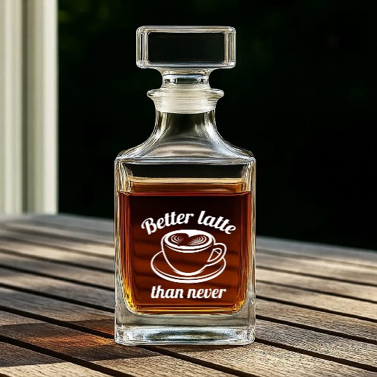 Better Latte Than Never Whiskey Decanters