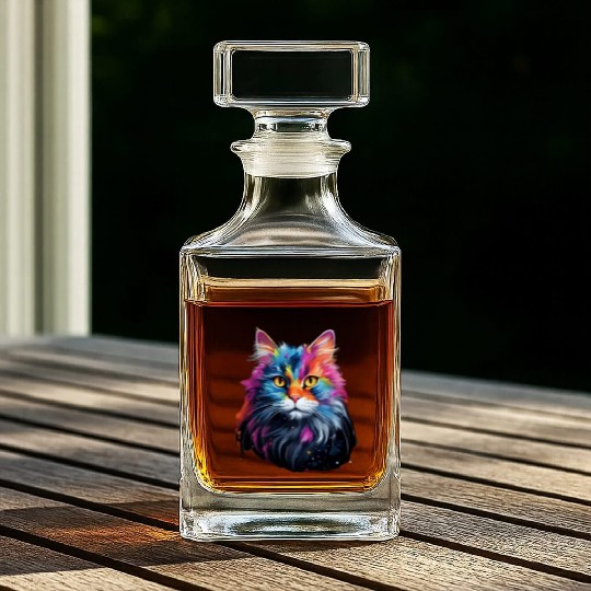 Persian Cat Animal Lover Gift Whiskey Decanters