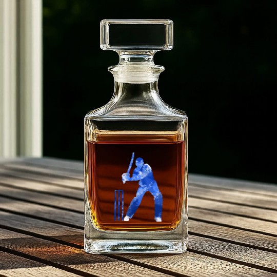 Cricket Batsman, County World One Day - I Love It Whiskey Decanters